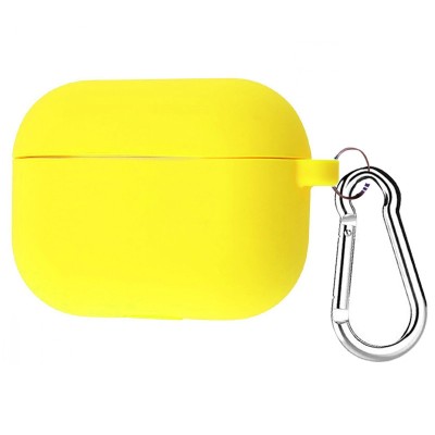 Силіконовий футляр з карабіном для навушників AirPods Pro / Pro 2 Жовтий / Bright Yellow Силіконовий футляр з карабіном для навушників AirPods Pro / Pro 2 Жовтий / Bright Yellow
