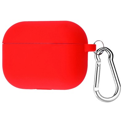 Силіконовий футляр з карабіном для навушників AirPods Pro / Pro 2 Червоний / Red