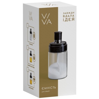 Спецівниця VIVA DAILY / 250 мл з ложкою д/меду/ в уп. (S250-H)