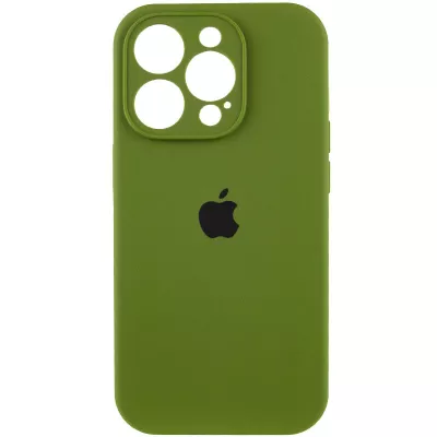 Чохол Silicone Case Full Camera Protective (AA) для Apple iPhone 16 Pro (6.3") Зелений / Dark Olive