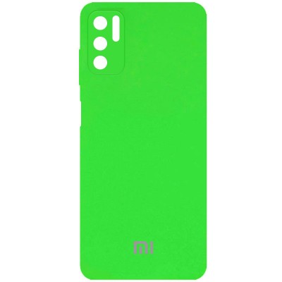Чохол Silicone Cover Full Camera (AA) для Xiaomi Redmi Note 10 5G / Poco M3 Pro Салатовий / Neon green