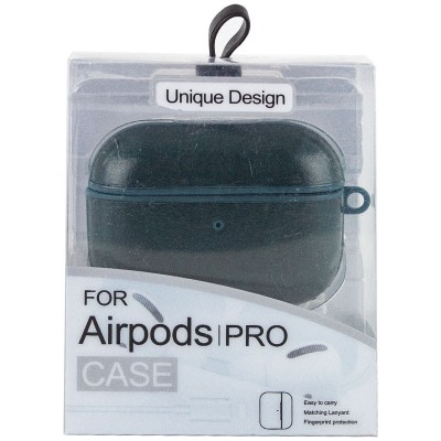 Шкіряний футляр Leather series для навушників AirPods Pro Зелений