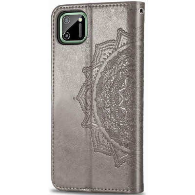 Шкіряний чохол (книжка) Art Case з візитницею для Realme C11 Сірий