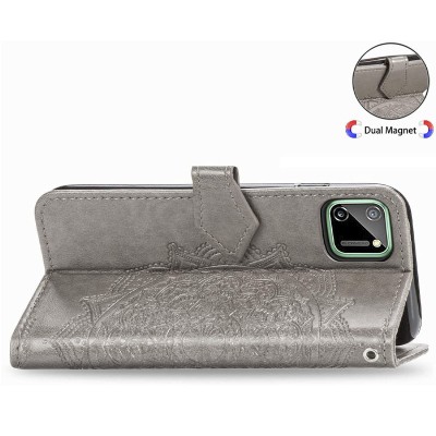 Шкіряний чохол (книжка) Art Case з візитницею для Realme C11 Сірий