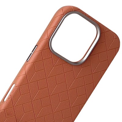 Шкіряний чохол Carved with MagSafe для Apple iPhone 16 Pro (6.3") Orange