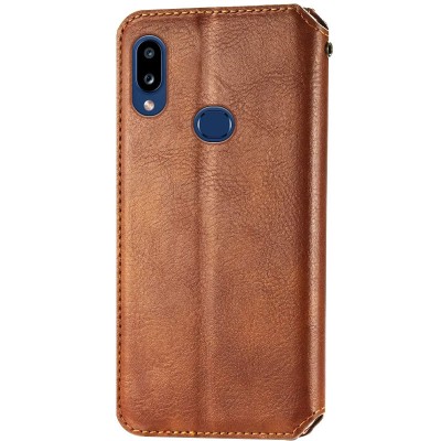 Шкіряний чохол книжка GETMAN Cubic (PU) для Samsung Galaxy A10s Коричневий