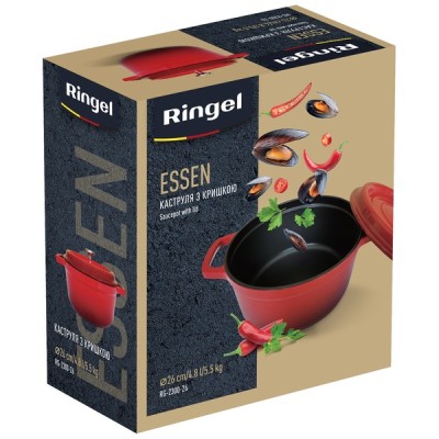 Каструля RINGEL Essen 26 см (4.8 л) з кришкою (RG-2300-26) Каструля RINGEL Essen 26 см (4.8 л) з кришкою (RG-2300-26)