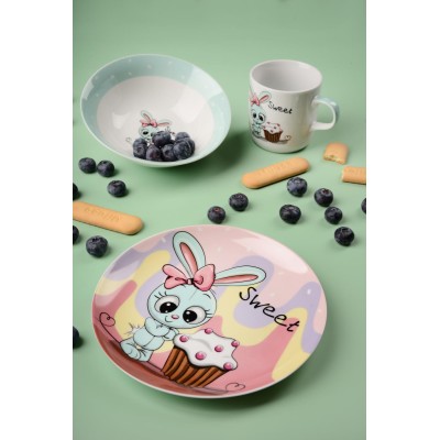 Набір посуду дит. Limited Edition SWEET BUNNY /НАБІР/3 пр. короб (YF6026)