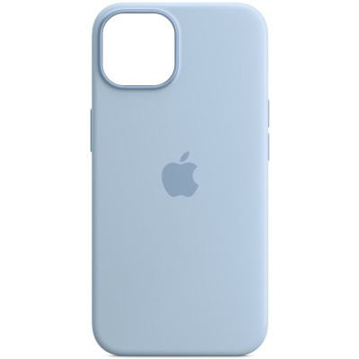 Чохол Silicone case (AAA) full with Magsafe and Animation для Apple iPhone 14 (6.1") Блакитний / Sky