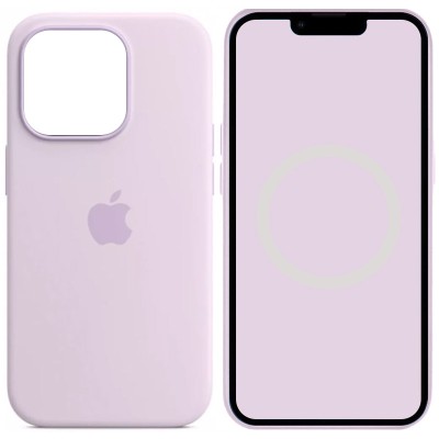 Чохол Silicone case (AAA) full with Magsafe and Animation для Apple iPhone 14 Pro Max (6.7") Бузковий / Lilac