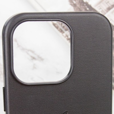 Шкіряний чохол Leather Case (AAA) with MagSafe and Animation для Apple iPhone 13 Pro (6.1") Midnight