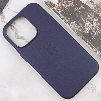 Шкіряний чохол Leather Case (AAA) with MagSafe and Animation для Apple iPhone 14 Pro Max (6.7") Ink