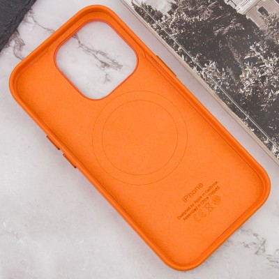 Шкіряний чохол Leather Case (AAA) with MagSafe and Animation для Apple iPhone 14 Pro Max (6.7") Orange
