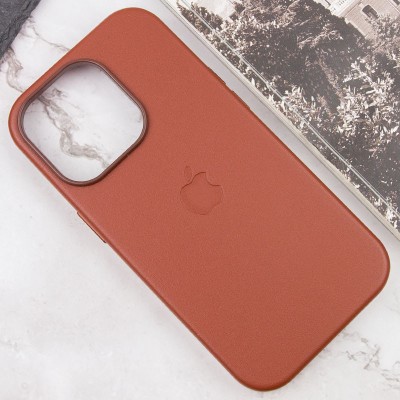 Шкіряний чохол Leather Case (AAA) with MagSafe and Animation для Apple iPhone 14 Pro Max (6.7") Umber