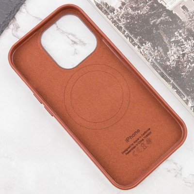 Шкіряний чохол Leather Case (AAA) with MagSafe and Animation для Apple iPhone 14 Pro Max (6.7") Umber