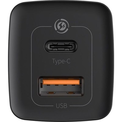 Зарядний Пристрій Baseus GaN2 Lite Quick Charger 65W (1 Type-C + 1 USB) (CCGAN2L-B01) Black