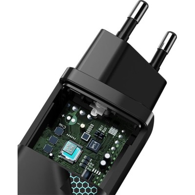 Зарядний Пристрій Baseus GaN2 Lite Quick Charger 65W (1 Type-C + 1 USB) (CCGAN2L-B01) Black