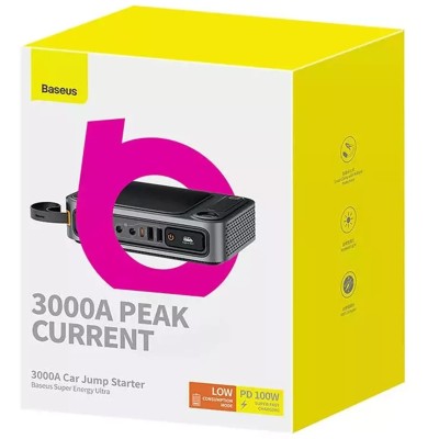 Автомобільний пускозарядний пристрій Baseus Super Energy Ultra Jump Starter 3000A Cluster (C00251400111-00) Black