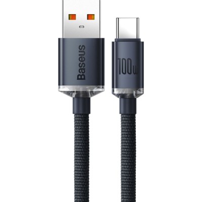 Кабель Baseus Crystal Shine Series Fast Charging Data USB кабель USB To Type-C 100W 2m (CAJY000501) Black
