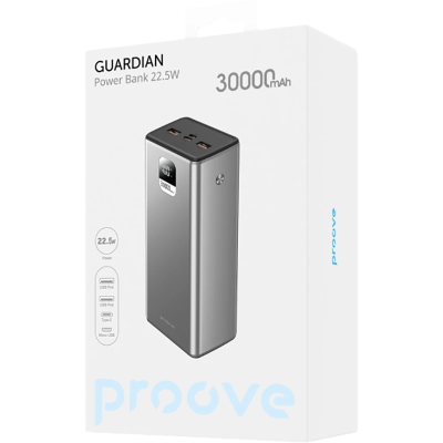 Портативна батарея Proove 30000mAh 22,5W Guardian (PBG322210004) Metal Gray