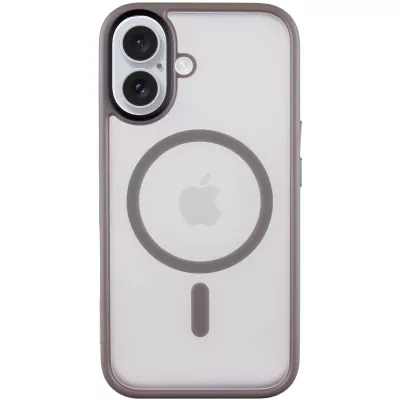 TPU+PC чохол Metal Buttons with MagSafe для Apple iPhone 16 (6.1") Сірий