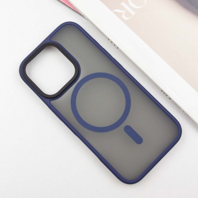 TPU+PC чохол Metal Buttons with MagSafe для Apple iPhone 16 Pro (6.3") Синій