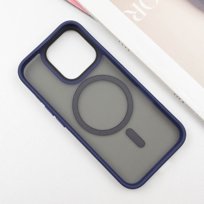 TPU+PC чохол Metal Buttons with MagSafe для Apple iPhone 16 Pro (6.3") Синій
