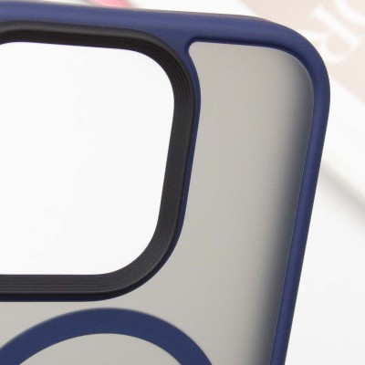 TPU+PC чохол Metal Buttons with MagSafe для Apple iPhone 16 Pro (6.3") Синій