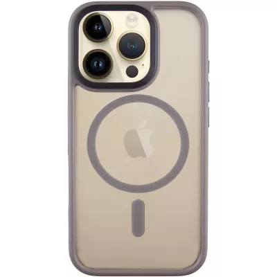 TPU+PC чохол Metal Buttons with MagSafe для Apple iPhone 16 Pro (6.3") Сірий