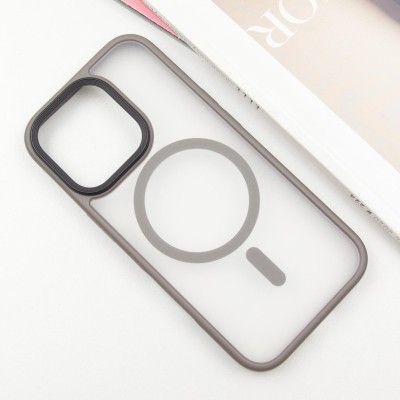 TPU+PC чохол Metal Buttons with MagSafe для Apple iPhone 16 Pro (6.3") Сірий