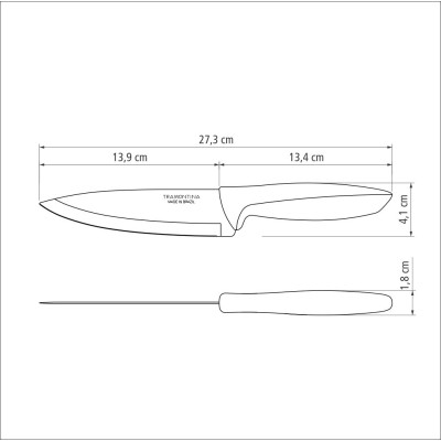 Ніж TRAMONTINA PLENUS light grey Chef 152мм інд. блистер (23426/136)
