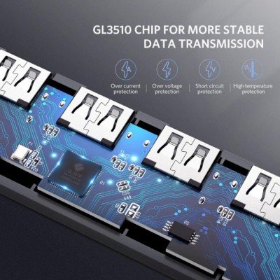 USB-хаб UGREEN CM219 4-Port USB3.0 Hub With USB-C Power Supply (50985)
