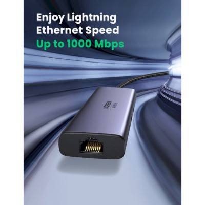 USB-хаб UGREEN CM512 USB Type-C To 2xUSB3.0+HDMI+RJ45+SD&TF +PD Port Converter Gray (60515)