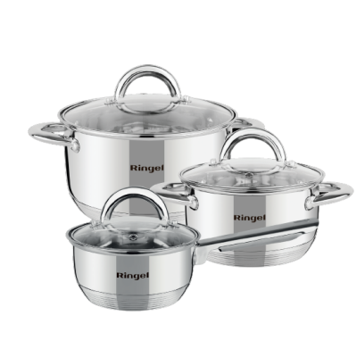 Набір посуду RINGEL Leipzig 6 пр. ківш 1.15 л + кастрюля (1.9л+3.6л) (RG-6004)