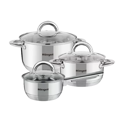 Набір посуду RINGEL Leipzig 6 пр. ківш 1.15 л + кастрюля (1.9л+3.6л) (RG-6004)