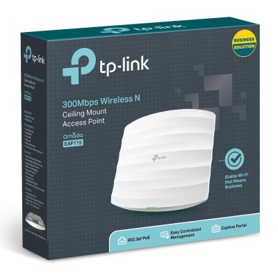 Бездротова стельова точка доступу, швидкість до 300 Мбіт/с, EAP115 TP-LINK Бездротова стельова точка доступу, швидкість до 300 Мбіт/с, EAP115 TP-LINK