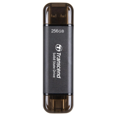 ssd зовнішній TRANSCEND 256GB ESD310C, USB 10Gbps, Type C/A Сірий