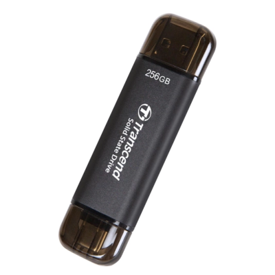 ssd зовнішній TRANSCEND 256GB ESD310C, USB 10Gbps, Type C/A Сірий