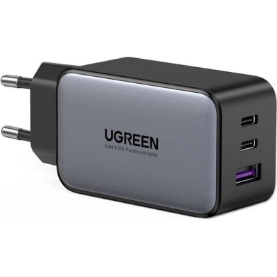 Мережевий Зарядний пристрій UGREEN CD244 USB-A+2xUSB-C 65W GaN Tech Fast Charger (10335) Grey