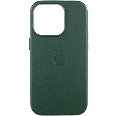 Шкіряний чохол Leather Case (AAA) with MagSafe and Animation для Apple iPhone 16 Pro Max (6.9") Green
