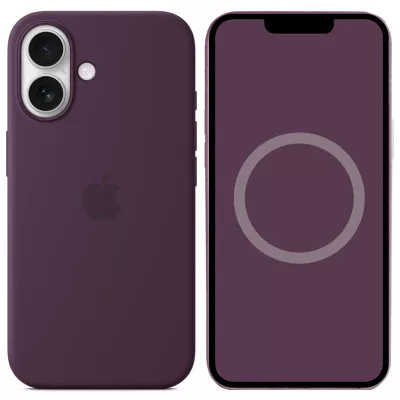 Чохол Silicone case (AAA) full with Magsafe and Animation для Apple iPhone 16 (6.1") Plum