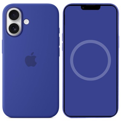 Чохол Silicone case (AAA) full with Magsafe and Animation для Apple iPhone 16 Plus (6.7") Ultramarine