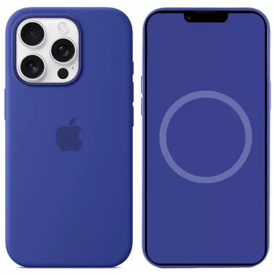 Чохол Silicone case (AAA) full with Magsafe and Animation для Apple iPhone 16 Pro Max (6.9") Ultramarine