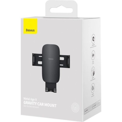 Автомобільний тримач Baseus Metal AgeⅡ Gravity Car Mount（Air Outlet Version）Black SUJS000001