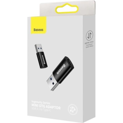 Адаптер Baseus Ingenuity Series Mini OTG Adaptor USB 3.1 To Type-C (ZJJQ000101) Black