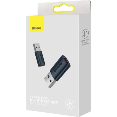 Адаптер Baseus Ingenuity Series Mini OTG Adaptor USB 3.1 To Type-C (ZJJQ000103) Blue