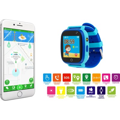 Дитячий смарт-годинник AmiGo GO001 iP67 Blue
