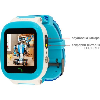 Дитячий смарт-годинник AmiGo GO004 Splashproof Camera+LED Blue