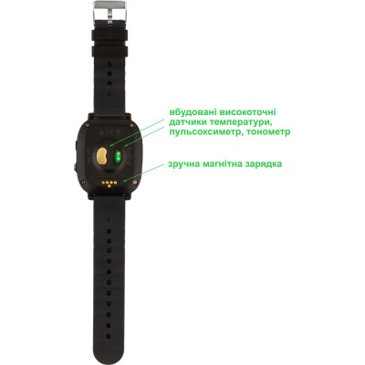 Дитячий смарт-годинник AmiGo GO005 4G WIFI Thermometer Black
