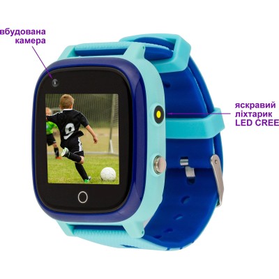 Дитячий смарт-годинник AmiGo GO005 4G WIFI Thermometer Blue